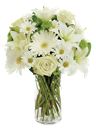Mazzo funebre di fiori bianchi