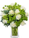 Mazzo di rose bianche e santini