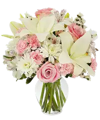 Bouquet con gigli bianchi